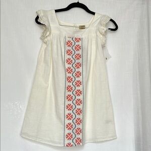 True craft Ivory Dress with Colorful Embroidery NWT
